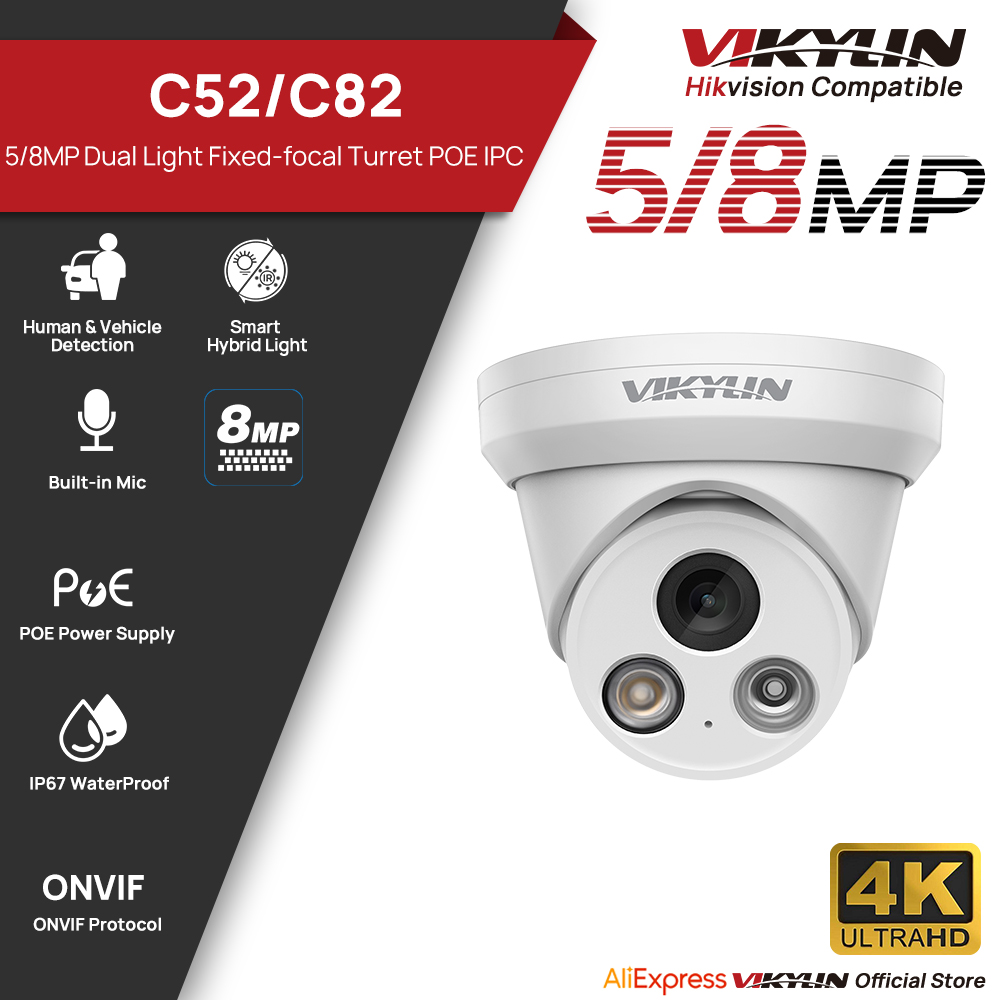 Home Security Service - VIKYLIN 5/8MP 4K IP-Kamera mit Dual-Licht,
