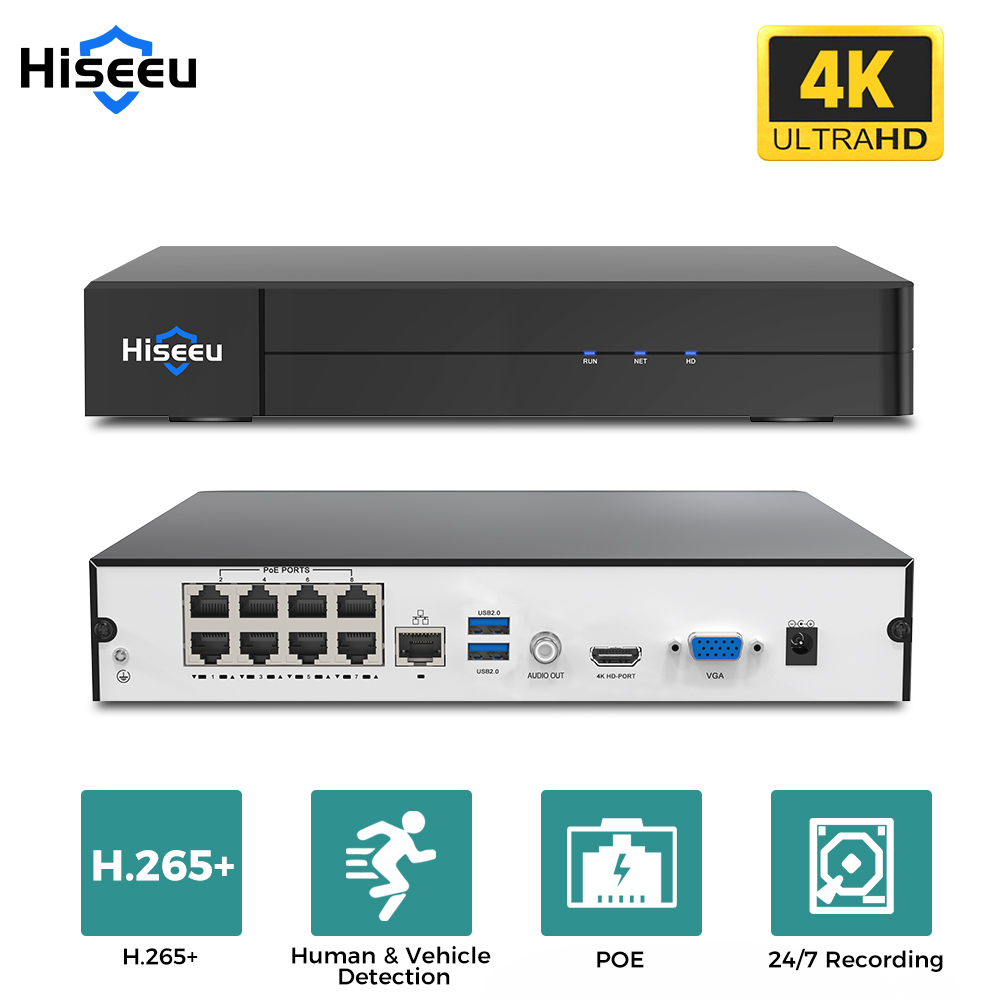 Home Security Camera - Hiseeu 8CH 4K PoE NVR Netzwerk