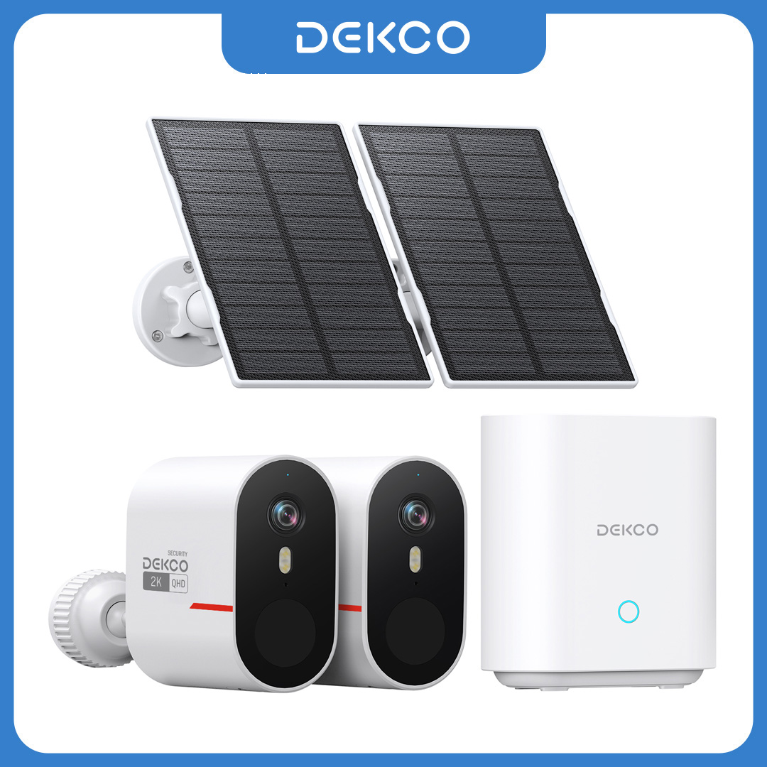 Home Security Technician - Dekco 3MP WLAN-Solarkamerasystem 2-Kamera-Set Außen Drahtlose