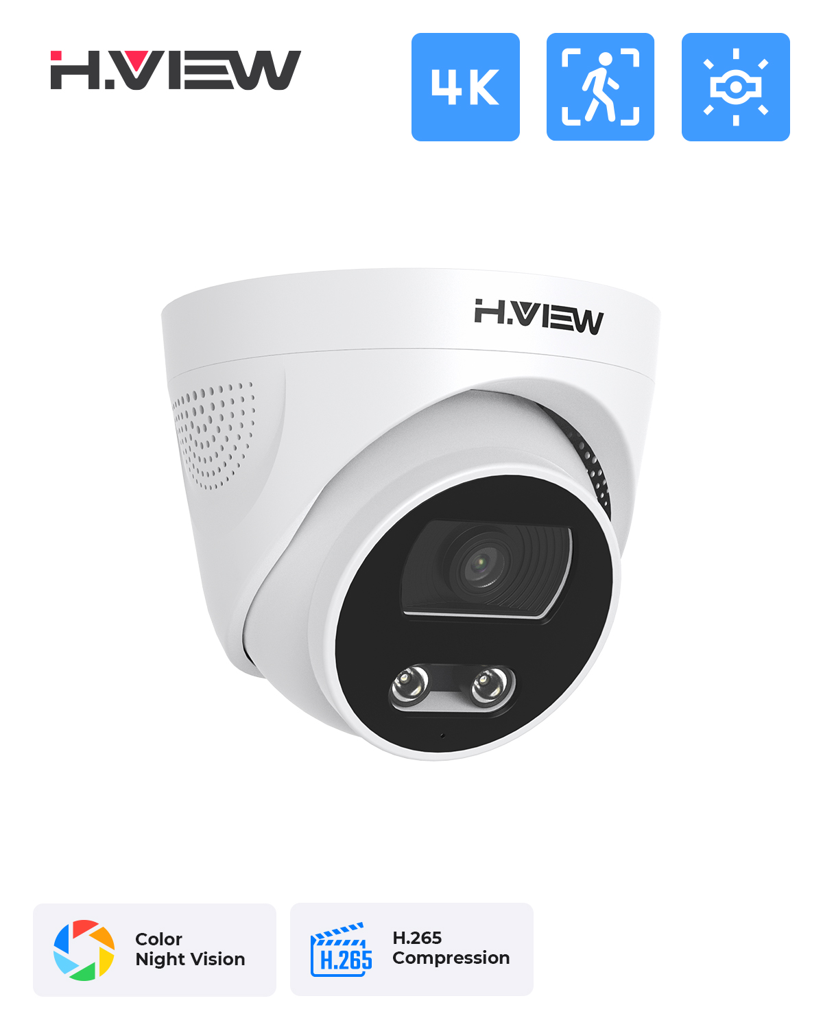 Home Security Kamera - H.View 8Mp Poe Ip Kamera Ai