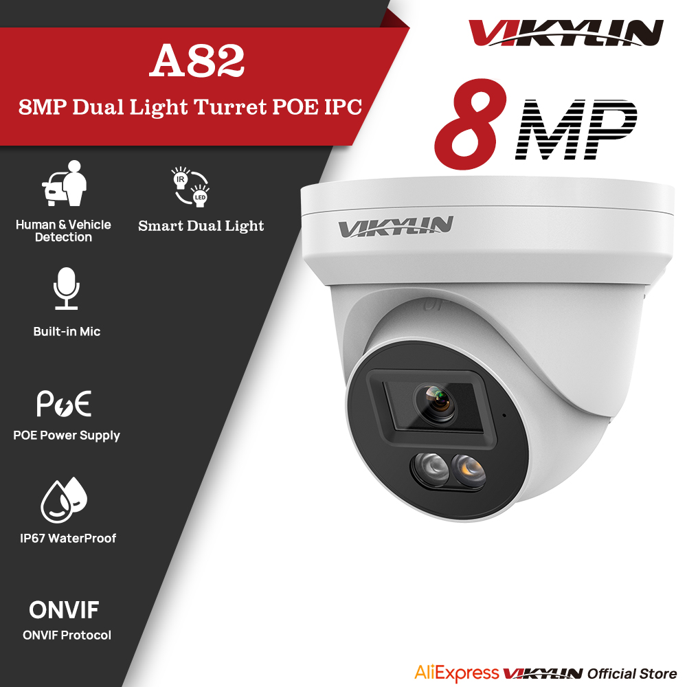 Home Security Service - VIKYLIN 8MP IP-Sicherheitskamera PoE 4K Smart