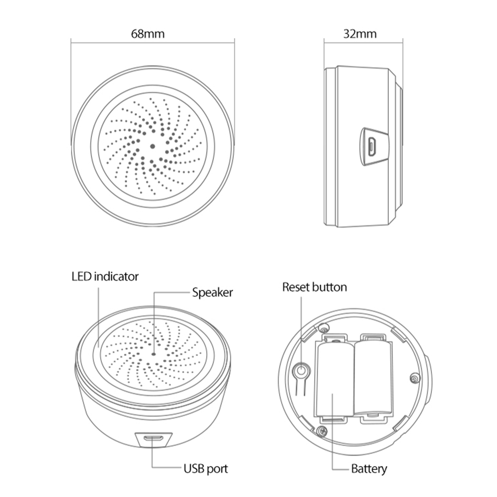 Home Security Alarm System - Tuya Zigbee Schall- und Lichtsensor Intelligente