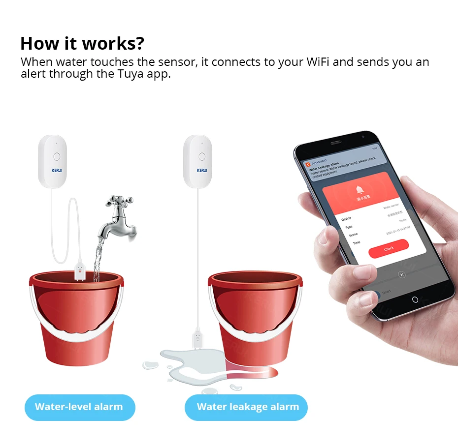 KERUI WiFi Wasser Sensor Smart – Home Security Monitor Bewertung und Preis