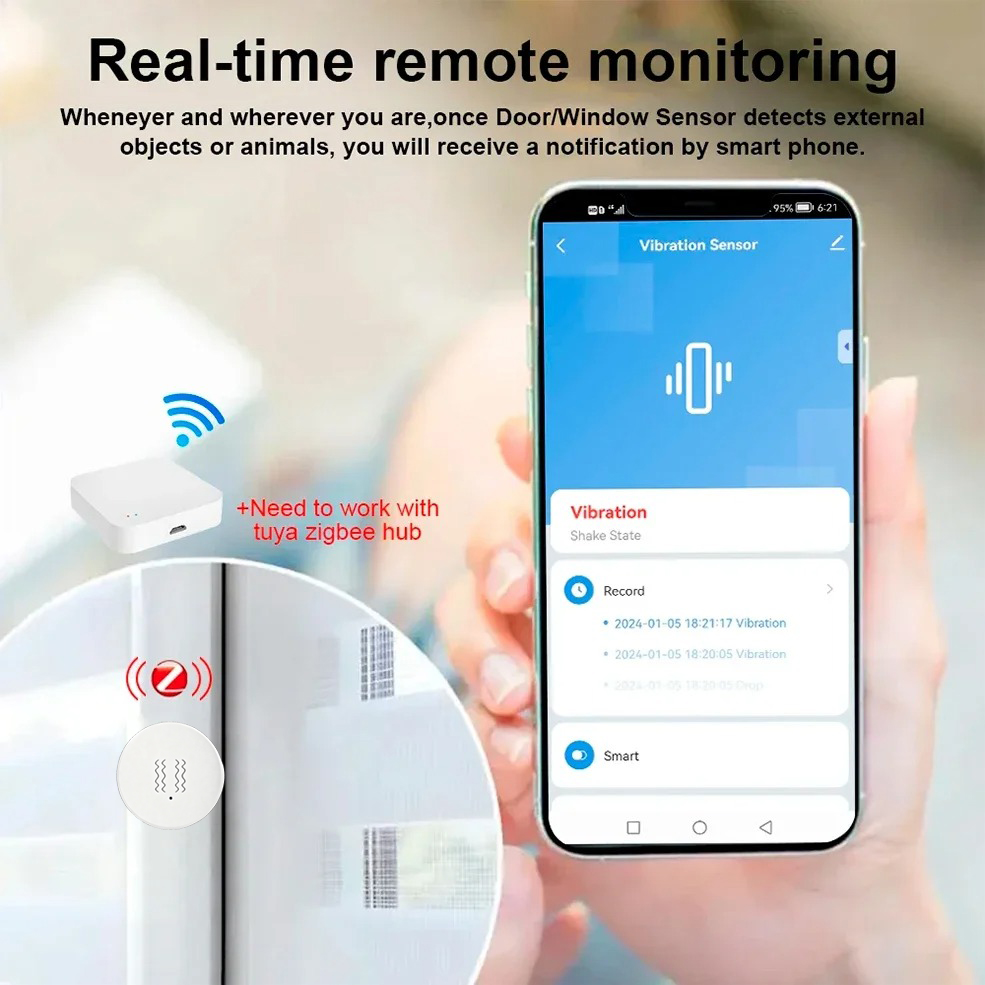 Tuya ZigBee Smart Vibrations-  – Home Security Alarm System Bewertung und Preis
