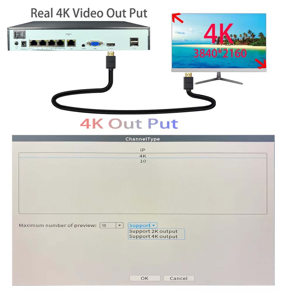 4K 10CH NVR 4/8Port POE für 8M – Home Security Camera Bewertung und Preis